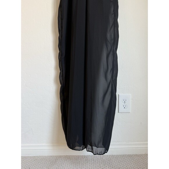 Womens Sheer Black Mesh Wide Leg Spaghetti Strap Jumpsuit Romper Festival Fall - Picture 2 of 7